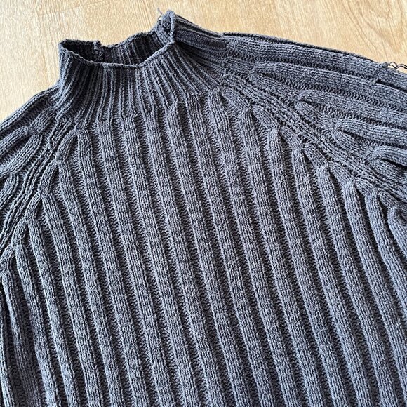 Womens American Eagle Black Cropped Knit Sweater - XL - Picture 2 of 6